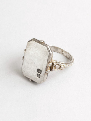 Deco Ring Hallmarked in Oxidised Sterling Silver