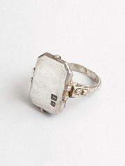 Deco Ring Hallmarked in Oxidised Sterling Silver