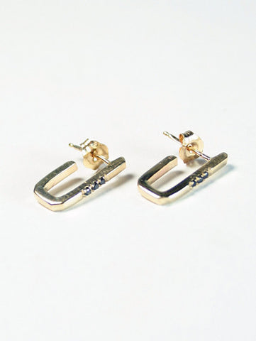 Diamond Link Earrings Gold