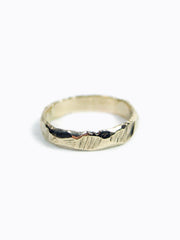 Ragged Wedding Band 14k Gold 3-4mm