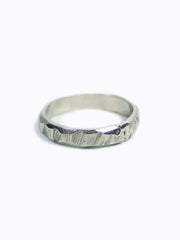 Ragged Wedding Band 14k Gold 3-4mm