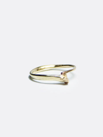 Snake Bone Ring Yellow Gold