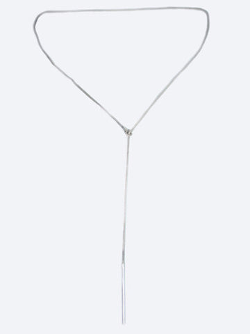 Lariat Drop Necklace Silver