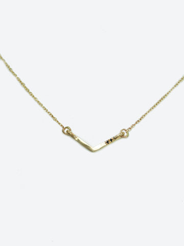 Diamond V Necklace Gold