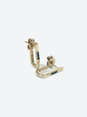 Diamond Link Earrings Gold