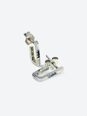 Diamond Link Earrings Silver