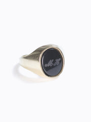 Engraved Onyx Signet Ring