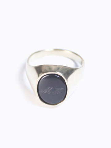 Engraved Onyx Signet Ring