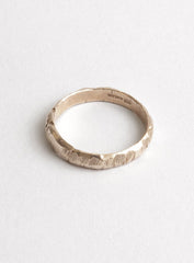 Ragged Wedding Band 14k Gold 3-4mm