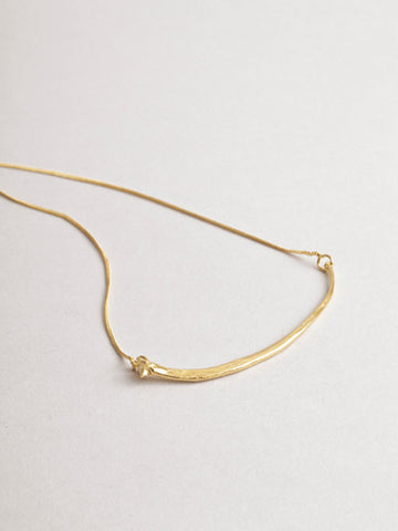 Snake Bone Necklace Gold