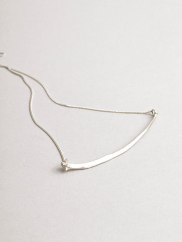 Snake Bone Necklace Silver