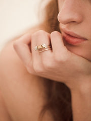 Dandelion Trinity Ring White Gold