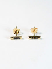 Diamond Bar Studs Gold