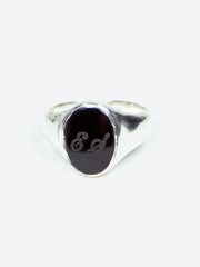 Engraved Onyx Signet Ring