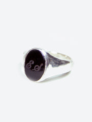 Engraved Onyx Signet Ring