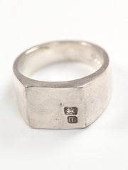 Mens Square Signet Ring Hallmarked